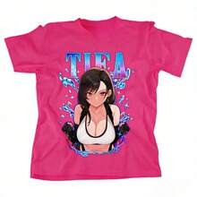 2026 New Tifa Lockhart FF7 Retro T-Shirt - Waifu T-Shirt,  7 T-Shirt, Men's And Women's Summer Loose Fashion Top - 白色 - 查看 5