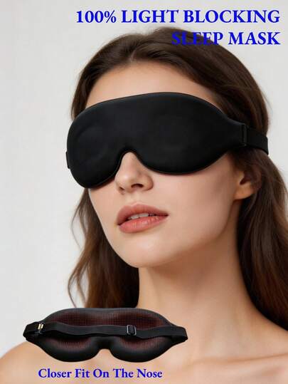 Antifaz para dormir 3D para hombres y mujeres, máscara para dormir de espuma de memoria que bloquea la luz, ultra suave y transpirable sin presión con correa ajustable, máscara para dormir que bloquea la luz para un sueño profundo, esencial para viajes, avión, siesta, insomnio, trabajo nocturno y uso en el hogar