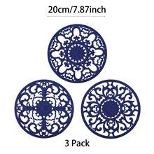 3pcs Traditional Silicone Heat Resistant Pads (20cm/7.87in, 16cm/6.3in) - Non-Slip Heat Resistant Kitchen Mats For Countertop And Tabletop - Kitchen Trivets For Hot Dishes And Cookware - Hot Pot Holders For Pots And Pans - View 15