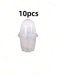 10pcs Transparent Plastic Plant Nursery Pots With Humidity Dome, 5/4/3.5 Inch Waterproof Indoor Gardening Flower Pots - One Size Fits All - View 11