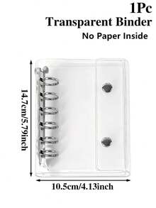 1pc A5/A6/A7 Clear Binder, Multi-Size Practical Transparent Binder Cover, High Capacity Student Exam Paper/Contract Document Storage, Office And School File Folder, Detachable Refillable Binder Cover, Medical Record Folder, Stores Loose Leaf Paper, Back To School Supplies - Transparent - View 12