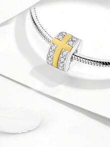 1 mặt dây chuyền hình trái tim thiên thần bằng bạc Sterling 925 sáng bóng, thích hợp để tự làm vòng tay, trang sức nữ, vật dụng cần thiết cho trường học/đại học. - Vàng - Xem 6