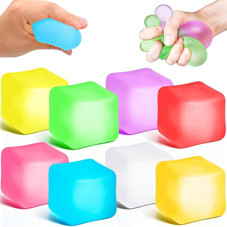 1/2/4pcs Sensory Squishy Stress Relief Ball Toys, Soft Slow Rising Cube ...