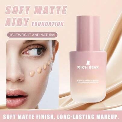 Base de maquillaje con acabado suave y mate, de textura de polvo fino que se aplica de forma ligera y uniforme, creando un aspecto de maquillaje de enfoque suave y lujoso. Tonos duales adecuados para diversos tonos de piel, control de aceite de larga duración y sin manchas, hidratante sin resecar, cobertura adaptable, apto para piel seca y grasa, tamaño compacto para retoques cómodos en movimiento.