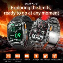 GUHUAVMI 2026 New Outdoor Sports Smart Watch For Men, 1400mAh Ultra-Large Battery, 90 Days Standby, With Powerful LED Flashlight, 2.01-Inch HD Full Touch Screen, IPX8 Waterproof, Bluetooth Calling, Voice Assistant, Reminder Functions, 100+ Sports Modes, Fitness Tracking, Men's Sports Smart Watch, Compatible With IPhone And Android, Suitable For Outdoor Hiking, Camping, Cycling And More - View 5