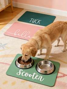 1pc Customizable Name, Color, Font Pet Food Bowl Mat, Suitable For Dogs & Cats, Home Decor, Great Gift For New Pet Owners, Mother's Day, Special Occasions - Multicolor - View 5