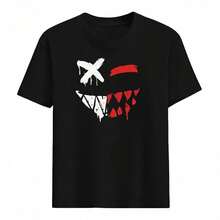 Men's Regular Fit Short Sleeve T-Shirt & Shorts Set, Personality Printed Stylish Casual Outdoor Wear, Pocket & Drawstring Waist Pants, 2 Piece Set,T-Shirt And Shorts Set, Two Piece Set, Casual Set, Summer Outfit, Lounge Set, Short Sleeve Set, Cotton Set, Mens Set,Matching Set, Sport Set, Tracksuit Set, Comfort Set, Daily Outfit, Lounge Wear,Casual Wear,Cotton T-Shirt, Casual Tee, Short Sleeve, Crew Neck, Vintage Tee, Fashion T-Shirt, Loose Fit, Regular Fit,Shorts, Casual Shorts, Summer Shorts, Cotton Shorts, Athletic Shorts, Gym Shorts, Lounge Shorts, Beach Shorts,Daily Shorts,Outdoor Wear,Printed Set - 黑頂 - 查看 9