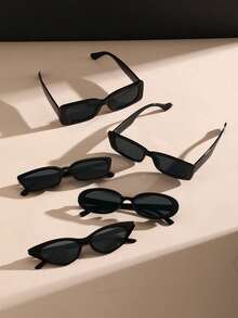5pcs Classic Lively Ins Style Popular Design Sunglasses Women For Driving Boating Camping Daily Life Street-Photography Accessories - Multicolor - View 2