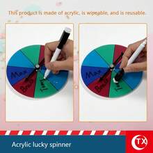 Rewritable DIY Lucky Spin Wheel, Acrylic Blank Rotating Game Wheel, Suitable For Party, Team Building, Classroom Rewards, Drinking Games, Fun Interactive Spin Wheel For Kids And Adults - View 7