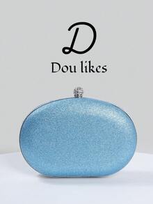 Pearl Clutch Bag, Elegant Engagement/Banquet Handbag, Cheongsam Dress Purse, Graceful Socialite Party Bag - Blue - View 7