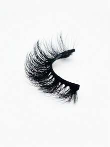 1 Pair Mkhlina Natural Fluffy Reusable Short Soft False Eyelashes, Eyelash Strips, Eyelashes, Faux Mink Lashes - Black - View 4
