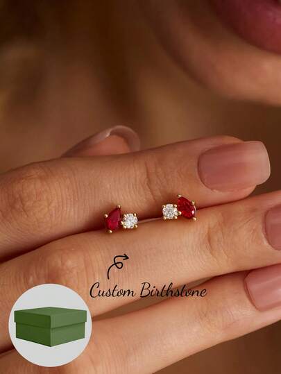Collar con colgante de piedra natal personalizada para niños, collar ovalado para niños, collar de piedras natales familiares, regalo de cumpleaños, regalo del Día de la Madre para ella