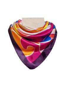 1 chiếc khăn vuông nhỏ thời trang thiết kế phối dây xích mới, chất liệu polyester. - Nhiều màu - Xem 3