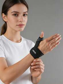 VBOSI 1pc Adjustable Thumb Support Wrist Brace, Suitable For Men And Women, Left Or Right Hand - Black - View 5