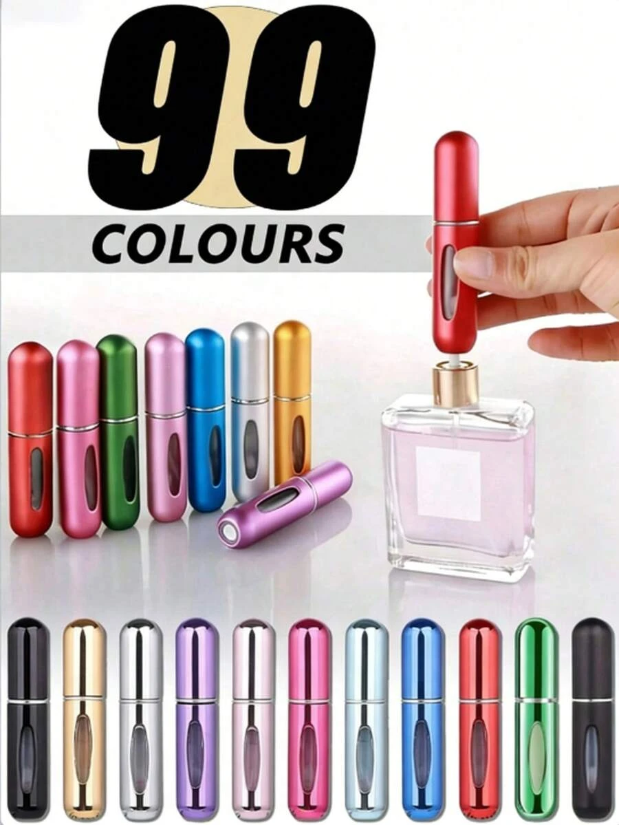 Bộ 10 chai xịt nước hoa mini 5ml có thể tái sử dụng, chai nước hoa du lịch tiện dụng, chai rỗng nhỏ gọn, vật dụng cần thiết khi đi du lịch, nhiều màu sắc, 1/3/5 chai (màu ngẫu nhiên) - Nhiều màu - Xem 1