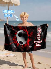 Personalized Children's Beach Towel, Perfect Summer Birthday Gift, Suitable For Various Summer Occasions. Customizable Beach Towel And Accessories, Applicable For Beach, Swimming Pool, Travel, Camping, Yoga And Other Scenarios. - Multicolor - View 9