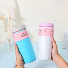 New Sliding Lid Insulated Coffee Cup, Stainless Steel Vacuum Bottle, Macaron Color Travel Mug, 12oz/20oz Sports Water Bottle - Multicolor - View 3
