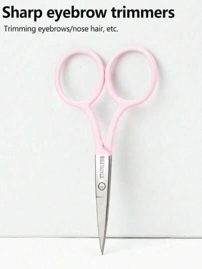 1pc Black Stainless Steel Cross-Stitch Embroidery Scissors, Eyebrow Trimming Small Scissors, Beauty Makeup Tool, Random Packaging Bag
