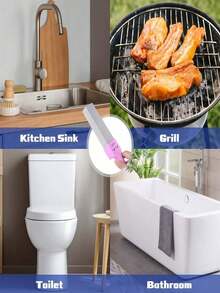 Bộ 2 bàn chải đá bọt vệ sinh nhà tắm có tay cầm, loại bỏ mạnh mẽ cặn vôi và cặn canxi, thích hợp cho bồn cầu, hồ bơi, bồn rửa chén, vỉ nướng, bồn tắm, có thể dùng làm bàn chải vệ sinh, thích hợp làm quà Giáng sinh và các dịp khác. - nhiều màu - Xem 4