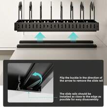 1个滑动式锅盖收纳架，橱柜式锅盖和烘焙用具架，拉出式厨具收纳架 - 白色 - 查看 9