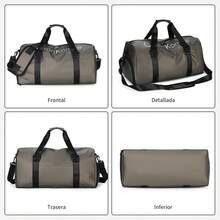 Bolsa de viaje impermeable para deportes y fitness, unisex, de gran capacidad, con separación para ropa seca y mojada, bolsa de almacenamiento para fitness. - Rojo - Ver 7