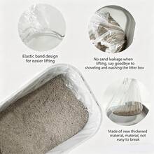 20pcs/5pcs/1pc Disposable Thick & Large Elastic Litter Bag, Suitable For Large & Small Litter Boxes, Easy To Clean, 122cm/50inch - View 5