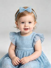 6 piezas Diademas de encaje de colores pastel para bebé, diademas de malla con flores bordadas para bebé, niña pequeña, recién nacido, bandas elásticas de nailon para el cabello, accesorios para el cabello de bebé, regalo para vacaciones - Multicolor - Ver 10