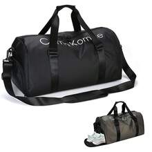 Bolsa de viaje impermeable para deportes y fitness, unisex, de gran capacidad, con separación para ropa seca y mojada, bolsa de almacenamiento para fitness. - Negro - Ver 1