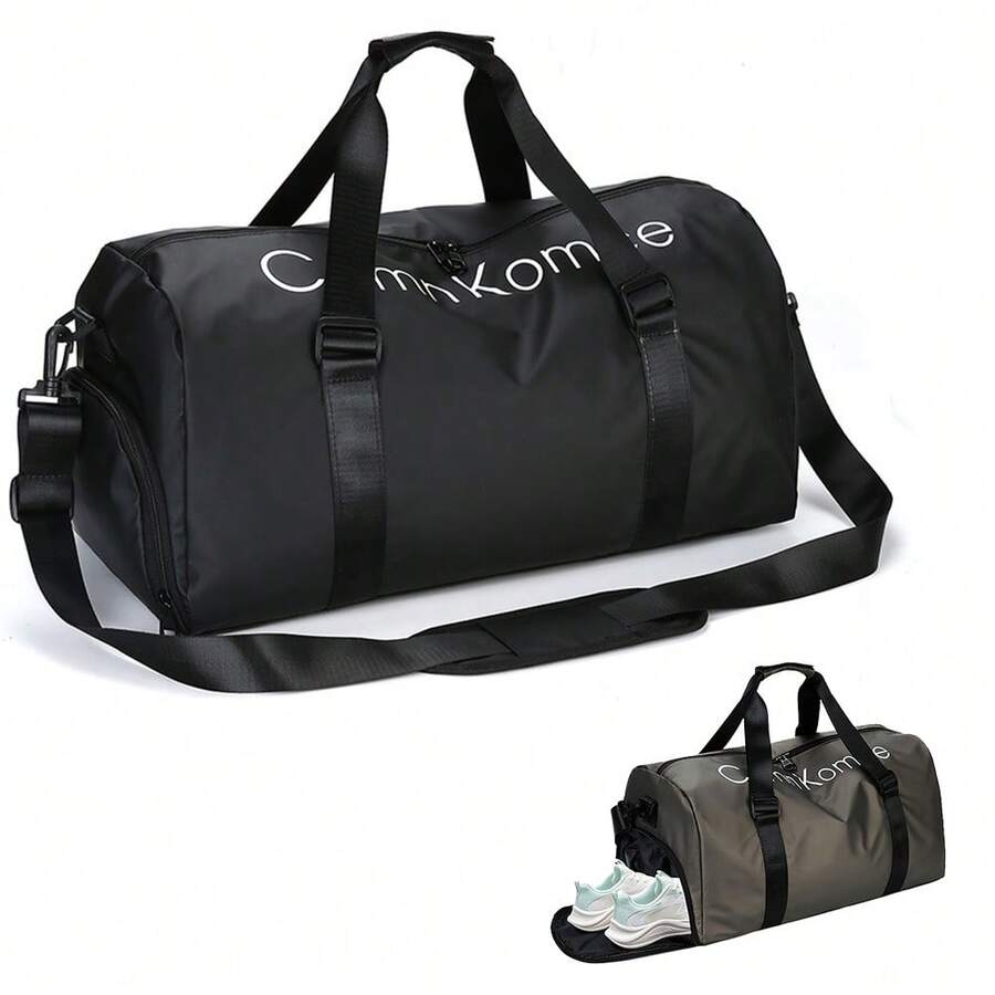 Bolsa de viaje impermeable para deportes y fitness, unisex, de gran capacidad, con separación para ropa seca y mojada, bolsa de almacenamiento para fitness. - Negro - Ver 1