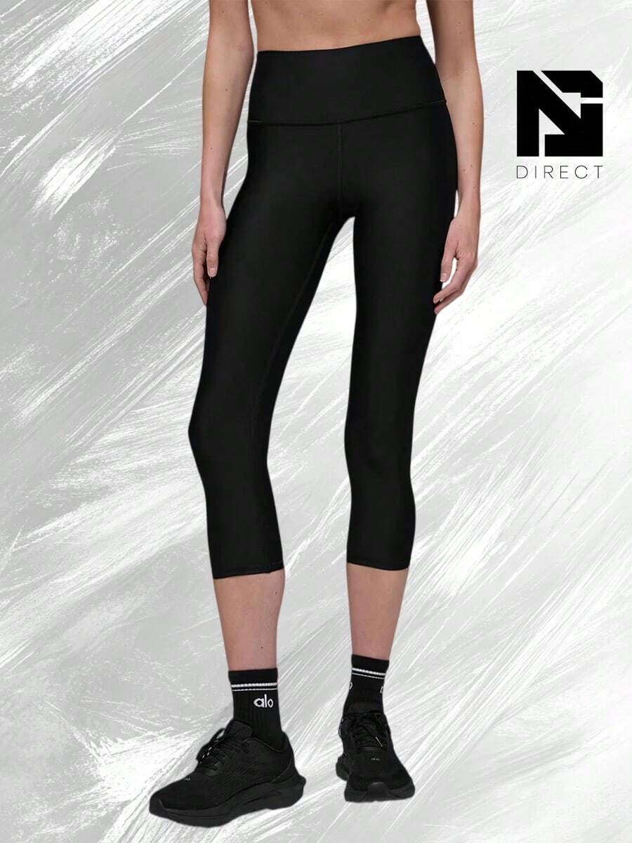 High-Waist Airlift Capri - 黑色 - 查看 1