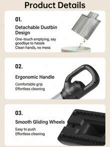 FIYIBAN Powerful Cordless Handheld Vacuum Cleaner Set - Lightweight And Portable Design, Strong Suction Power, Suitable For Home And Car Use, Christmas And New Year Gift - Multicolor - View 6