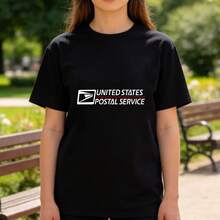 Women's  United States Postal Services Print T-Shirt, Casual Short-Sleeved Top Crew Neck Sports Shirt - Unisex Cotton Soft Breathable Fabric Women Shirt, Round Neck Summer Casual Tee, Classic Fit , Music Anime Movie TV Fan Machine-Washable Top For Casual Attire Streetwear,Summer Outdoor Casual Wear,Perfect Gift For Men & Women - màu đen - Xem 1