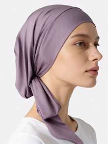 1pc Women's Elastic Ribbon Headscarf Hat, Head Wrap, Muslim Underscarf, Hair Protection Cap Suitable For Daily Use - Multicolor - View 12