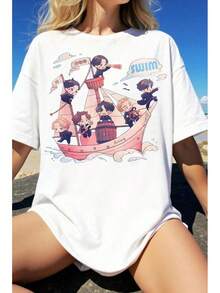 Children White Basic T-Shirt Unisex Boys Bangtan Boys Inspired Short Sleeve Casual Top, B-Ts, B-Ts Shirt, Teen Summer Clothes, Teen Girl Summer Clothe - 白色 - 查看 1