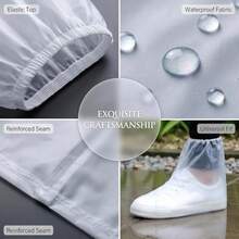 10 pares de fundas impermeables para zapatos desechables de plástico transparente para botas de lluvia con apertura elástica transparente para hombres y mujeres protectores de zapatos antideslizantes - como en la foto - Ver 4