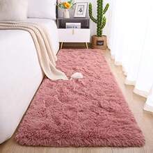 Soft Runner Rug for Bedroom Living Room Plush Fluffy Rug 2x6 Feet Shag Furry Runner Rug Carpet Non Shedding for Nursery Girls Room Home Decorative Blush - Camino de mesa de 2 x 6 - Ver 8