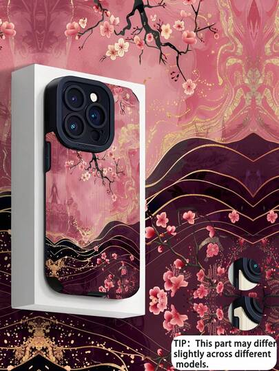 1 chiếc ốp lưng điện thoại thời trang cá nhân hóa họa tiết hoa mai chuyển màu sọc dọc, chất liệu giả da, chống sốc và chống bám vân tay, thích hợp làm quà tặng sinh nhật, quà tặng ngày lễ cho bạn bè, gia đình, người yêu, tương thích với các dòng điện thoại Apple và các model khác.