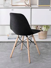 1 Or 4 Pieces, Abstract Plaid, Shell-Style Chair Cover, Full-Coverage Chair Cover, Home Essentials, All-Season Use, Durable, Stain-Proof, Cat-Scratch Resistant, Thickened, Dustproof, Stretchy Chair Cover, Perfect For Living Room, Study, And More - Black - View 5