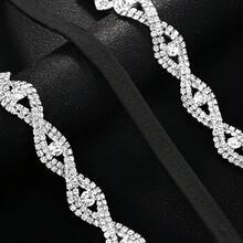 1pc Women Silver Rhinestone Eye-Shaped Chain Sexy Thong Panty Bodychain, For Party - Silver - View 6