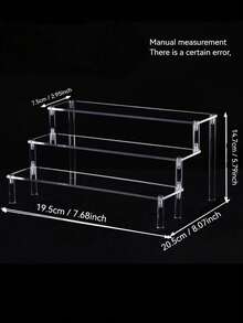 1pc Acrylic Ladder Display Stand, 3-Tier Trapezoidal Display Stand, Home Storage Display Stand Jewelry Cosmetics Display Stand, Multi-Layer Organizer Transparent Display Stand Cake Stand Perfume Rack - Multicolor - View 10
