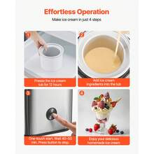 Heladera, 2 L, máquina para hacer helados eléctrica, automática, de gran capacidad, fácil de usar y limpiar, con carcasa de acero inoxidable, para yogur helado casero, sorbete de frutas, plata - Plateado - Ver 4