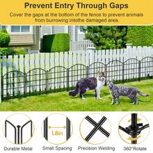 Decorative Garden Fence, Arched No Dig Fence Border, Garden Edging Border, Rustproof Metal Animal Barrier With Ground Stake For Dog, Rabbit, Outdoor Yard Patio Decor - 10pcs Black - View 6