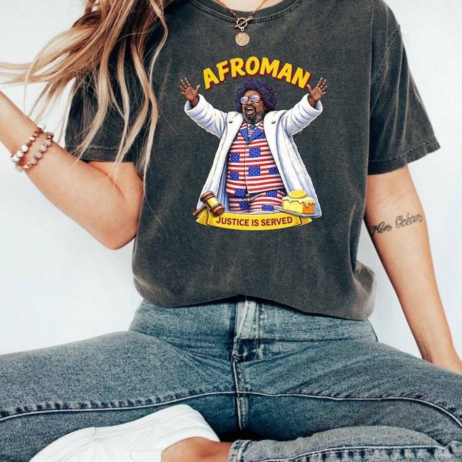 BATTERAM Afroman Vintage US Shirt, Justice For Lemon Pound Cake T-Shirt, Unisex Cotton Graphic Tee - 黑色 - 查看 1