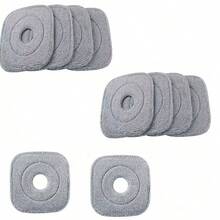 1/2/3/4/5/10pcs Replacement Cleaning Mop Heads, Thick Fiber Dirt Separation Square Mop Refill Pads For Rotating Flat Mop Accessories - Grey - View 13