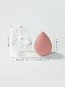 1pc Dry & Wet Dual-Use Makeup Sponge Makeup Sponge Makeup Puff (With Egg-Shaped Storage), Multicolor Latex-Free Reusable Washable Soft Flawless Makeup Applicator For Powder, Liquid, Makeup Design, Travel Essential - Coral Pink - View 5
