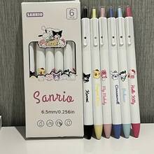SANRIO 6支装水钻塑料笔，带线条，无笔毛，无需电池，是送给朋友和女朋友的理想礼物，圣诞节和生日礼物佳选。 - A - 查看 1