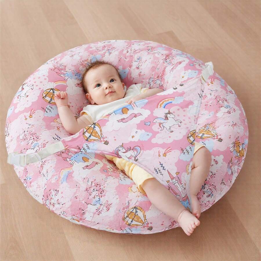 Nursing Pillow, Breastfeeding Pillows, Infant Feeding Support Pillow Multi-Functional Portable Support Cushion For Travel - Pink - View 1