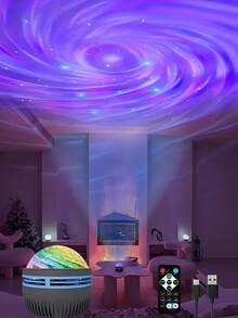 RGB Spiral Starry Sky Projection Lamp, LED Dynamic Star Vortex Projector For Living Room, Holiday, Party, Bedroom Decor, USB Powered With Remote Control, Creates Romantic Dreamy Atmosphere, Perfect Christmas, Halloween Gift For Friends - LED Starry Sky Projector Lamp - View 10