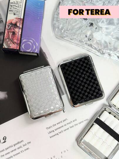 Retro Luxury Shiny Checkered Cigarette Case, Suitable For TEREA, Portable Anti-Crush Travel Essential, Smoking Accessory, Birthday/Holiday Gift