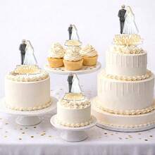 1 pieza de siluetas de novia y novio de acrílico para decorar pastel de boda, personalizado, celebración de aniversario, pareja de mascotas Sr. y Sra., novia y novio rústicos personalizados, 1 pieza de decoración de pastel de cumpleaños con diseño floral y de corazón, con acentos dorados, adecuado para decoración de fiestas, decoración de taza de flores de acrílico personalizada, suministros para fiesta de cumpleaños, decoración de habitación, regalo, cumpleaños, graduación, decoración de cumpleaños, decoración de fiestas, despedida de soltero - Etiqueta para pastel con imagen de pareja nueva C-Nueva - Ver 9